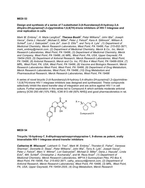 Division of Medicinal Chemistry Abstracts-235th ACS National ...