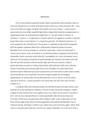 PREMESSA Che la critica letteraria quantitativamente supera la ...