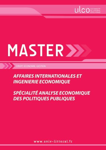 Master Analyse Economique des Politiques Publiques