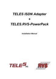 TELES ISDN Adapter + TELES.RVS-PowerPack - FTP Directory ...