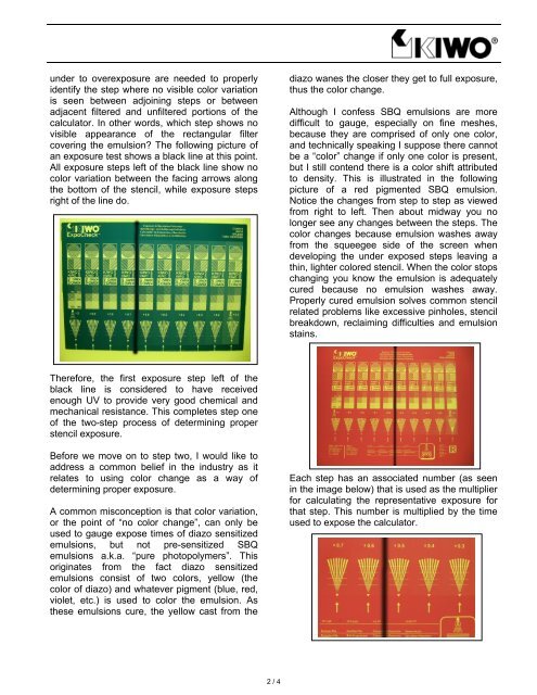 Proper Exposure Calculation And the Compromise between ... - KIWO