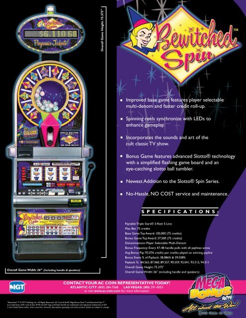 Oh my stars! Bewitched™ is Back! - AC Coin And Slot