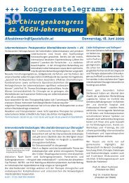 Donnerstag, 18.06. - Ãsterreichischer Chirurgenkongress