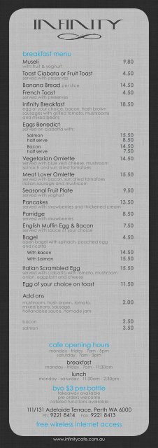 Infinity cafe online