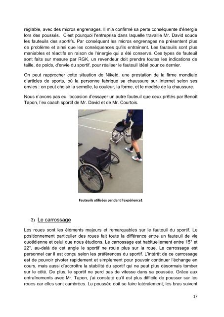 TPE : Le fauteuil roulant dans le sport