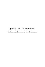 Judgment and Dominion - Gary North