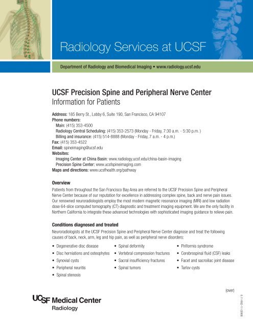 Radiology Services at UCSF - UCSF Department of Radiology ...