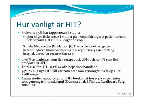 Fariba Baghaei ÃverlÃ¤kare Koagulationscentrum Sektionen fÃ¶r ...