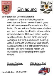 Einladung Feuerwehrfest