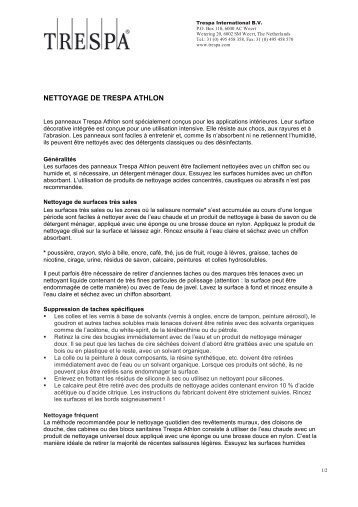 NETTOYAGE DE TRESPA ATHLON - Trespa.info