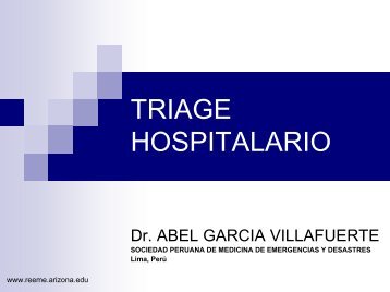 Triage Hospitalario y Las Escalas de Trauma - Reeme.arizona.edu