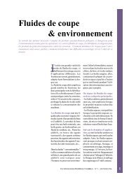 Fluides de coupe & environnement - Technologies Propres