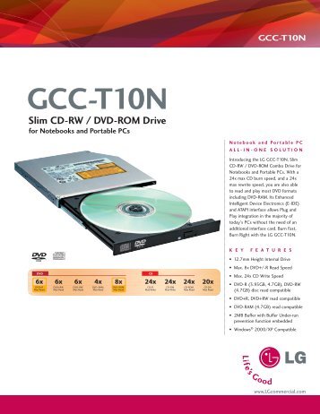GCC-T10N Slim CD-RW / DVD-ROM Drive - LG Electronics