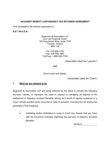 Contingency Fee Agreement - Bogoroch & Associates