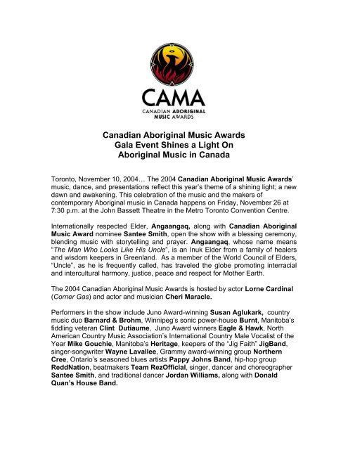 Canadian Aboriginal Music Awards Gala Event Shines a Light On ...