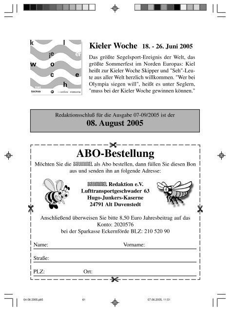 Kieler Woche 18. - 26. Juni 2005 - Brummel