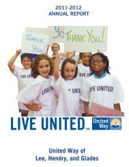 The United Way of Lee, Hendry, and Glades Counties is a volunteer ...