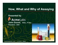 How, What and Why of Assaying AcmeLabs - Minerals North