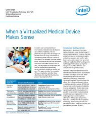 When a Virtualized Medical Device Makes Sense, White Paper - Intel