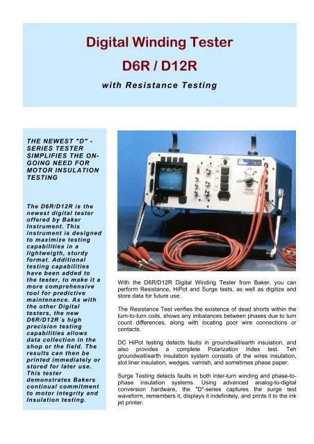 Digital Winding Tester D6R / D12R with Resistance Testing