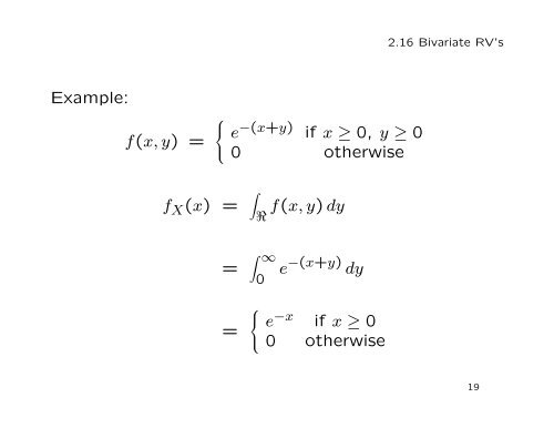 2.16 Bivariate Random Variables Discrete Case Continuous Case ...