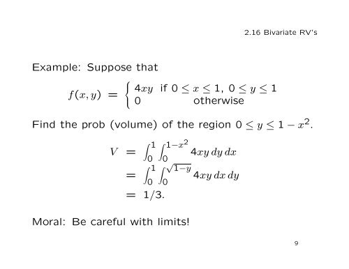 2.16 Bivariate Random Variables Discrete Case Continuous Case ...