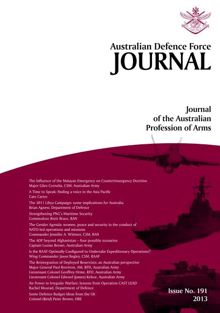 ISSUE 191 : Jul/Aug - 2013 - Australian Defence Force Journal