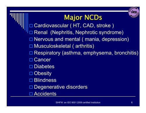 Non-Communicable Diseases: NPCDCS ... - SIHFW Rajasthan