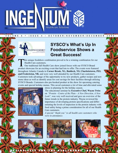 SYSCO's What's Up In Foodservice Shows a Great ... - Sysco Canada