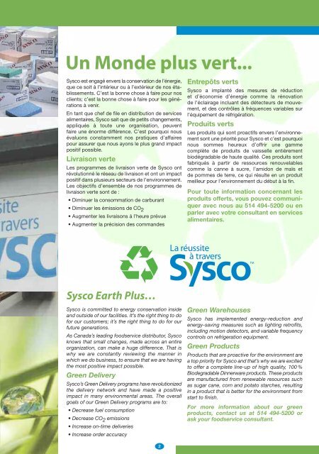 Printemps 2012 - Sysco Quebec - Accueil