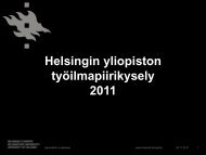 Helsingin yliopiston tyÃ¶ilmapiirikysely 2011