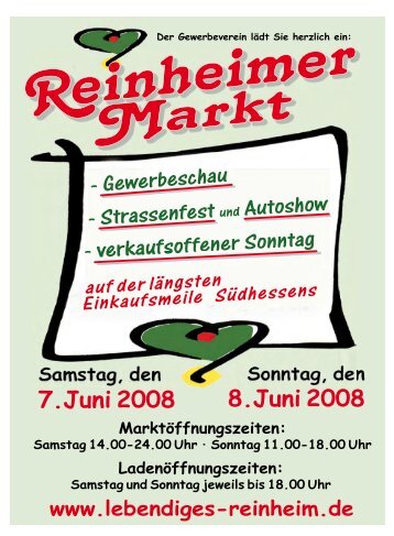 DIE REINHEIMER MARKT WOCHE - Gewerbeverein Reinheim