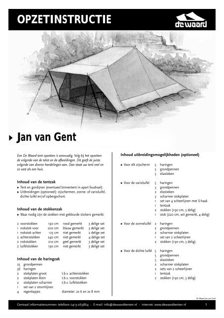leerplan Moreel Spreek luid OPZETINSTRUCTIE Ω Jan van Gent - De Waard Tenten