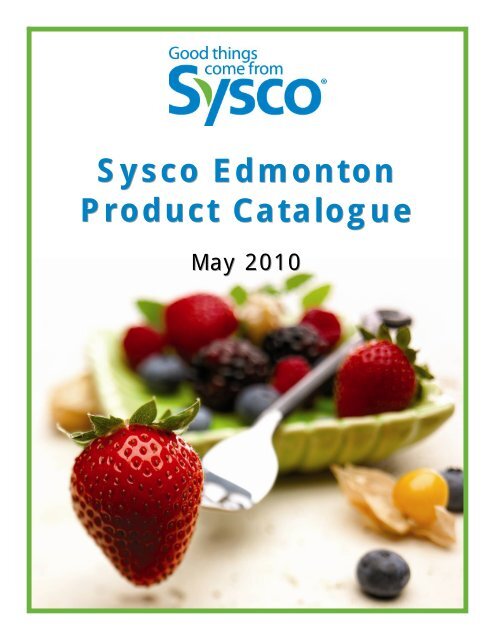 PRODUCT BOOK SHAWN Sysco Canada