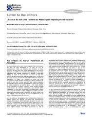 Letter to the editors - The Pan African Medical Journal