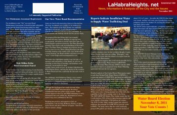 November 2011 Newsletter - La Habra Heights. Net