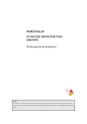 PORTFOLIO FUNCTIE OFFICIER VAN DIENST