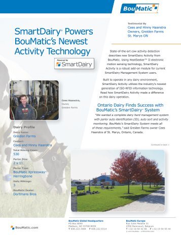 SmartDairy Activity Testimonial - BouMatic