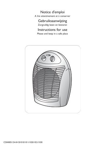 Notice d'emploi Gebruiksaanwijzing Instructions for use - Calor