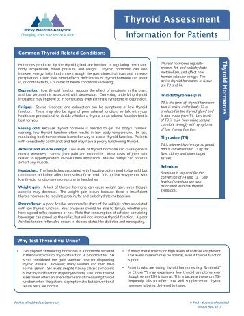 Patient Information Sheet - Rocky Mountain Analytical