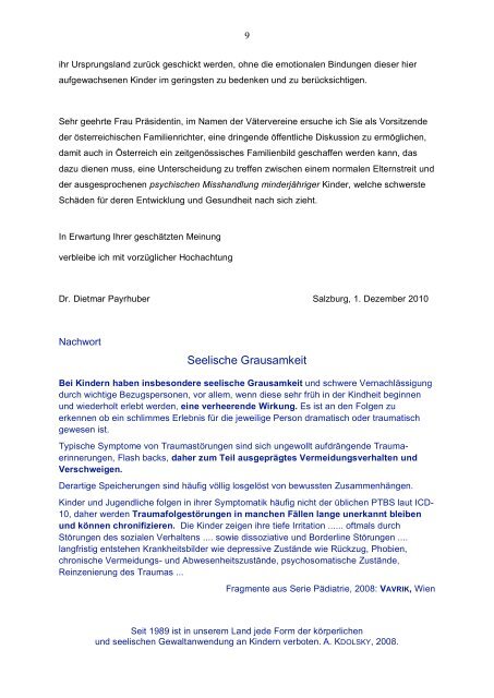 offener Brief an Mag. TÃ¤ubel-Weinreich - das Recht des Kindes auf ...