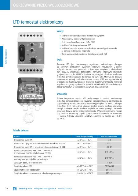 LTD termostat elektroniczny - Luxbud