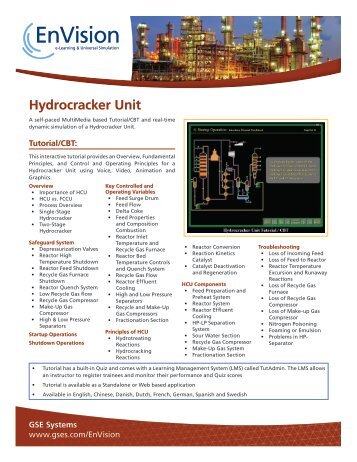 Hydrocracker Unit - GSE Systems, Inc.