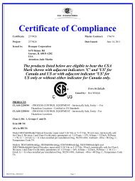 CSA Certificate of Compliance - Dynapar