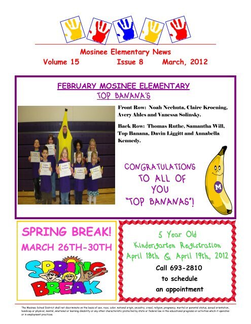 March - Mosinee School District