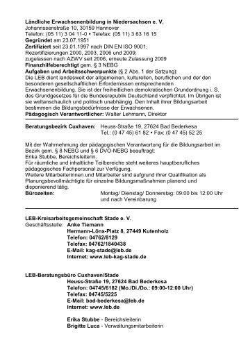 Ländliche Erwachsenenbildung in Niedersachsen e. V ...