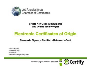 Electronic Certificates of Origin - MBITA