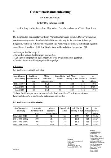 Gutachtenzusammenfassung - Jose Autoverwertung GmbH