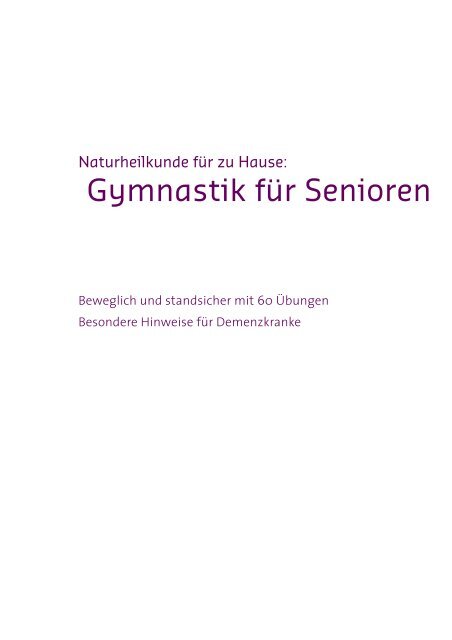 Gymnastik Fur Senioren Natur Und Medizin E V