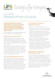 Fact sheet 8: Deliberate self-harm and suicide - Living is for Everyone